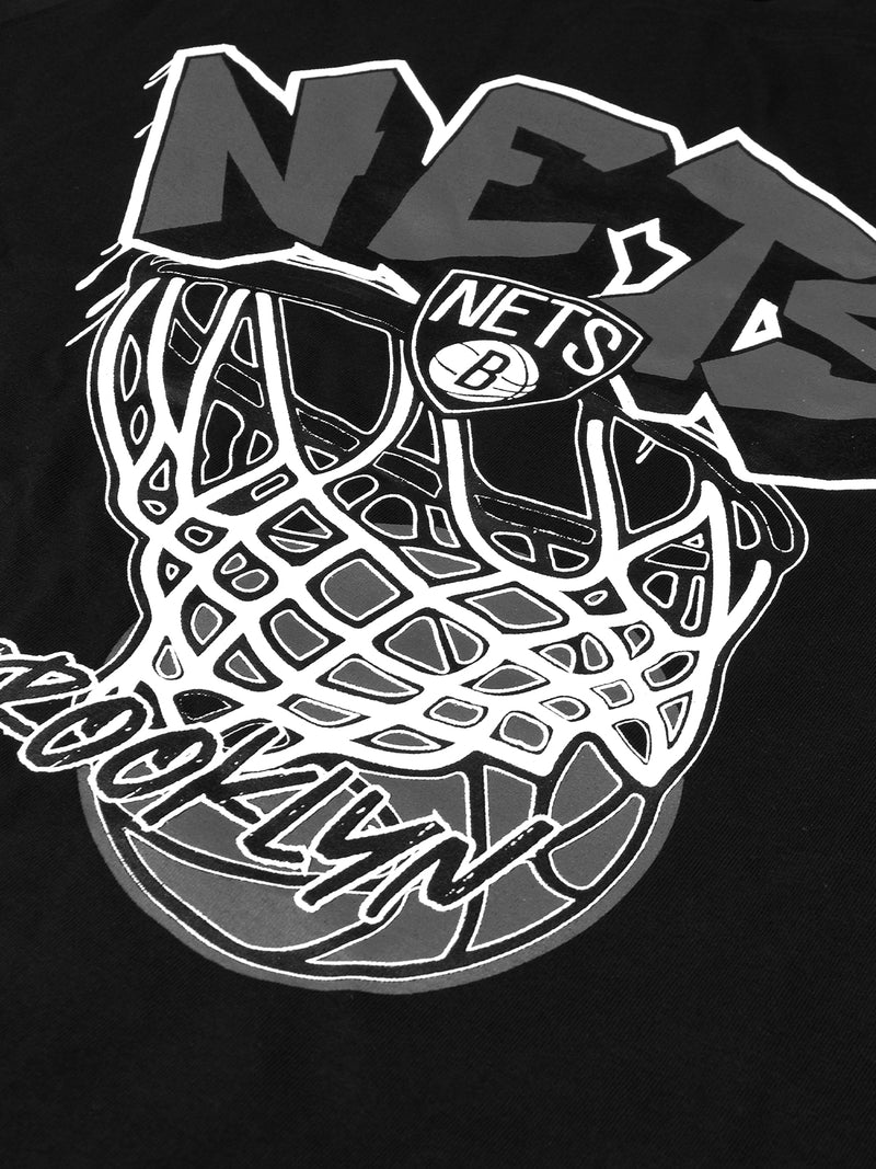 Brooklyn Nets: Typeface Drip T-Shirt - Black