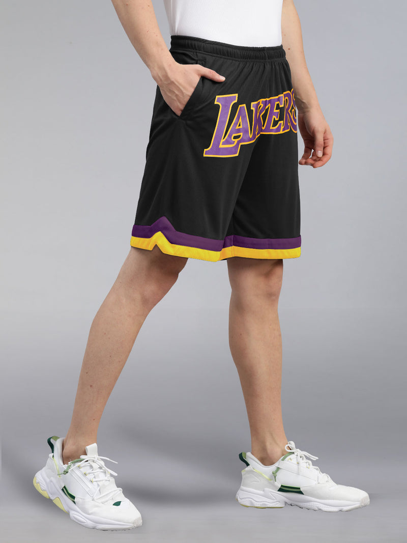 Los Angeles Lakers: Front Typography Shorts - Black – Shop The Arena