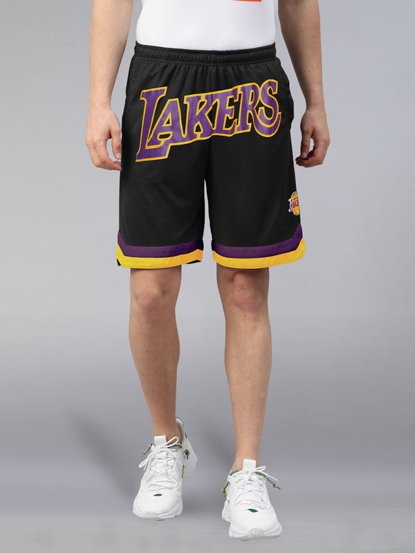 Los Angeles Lakers: Front Typography Shorts - Black