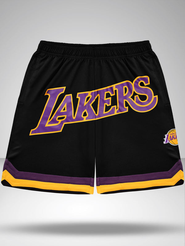 Los Angeles Lakers: Embroidered Basketball Shorts - Black – Shop The Arena