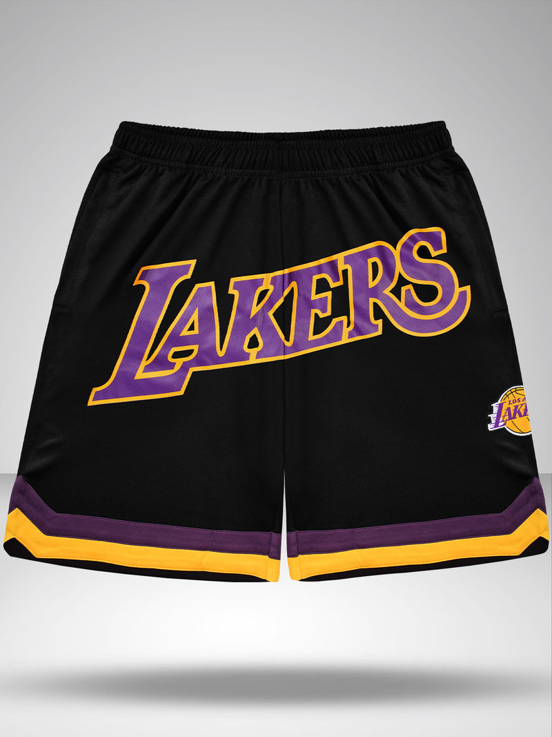 Los Angeles Lakers: Front Typography Shorts - Black