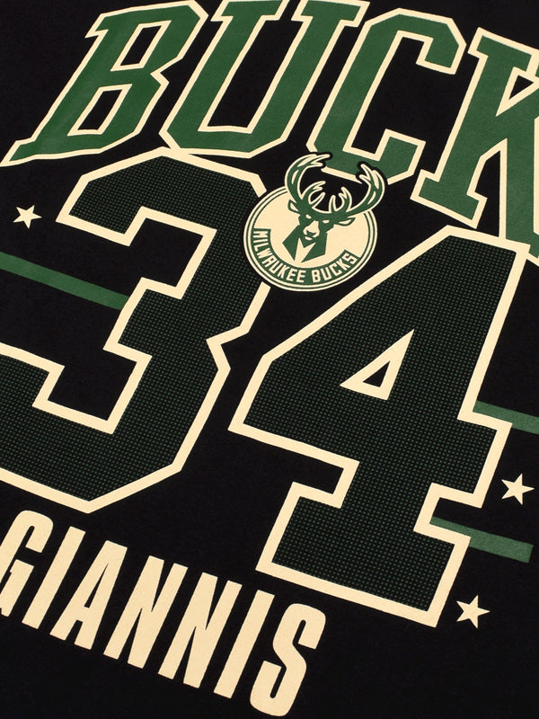 Milwaukee Bucks: Giannis Numbered T-Shirt - Black