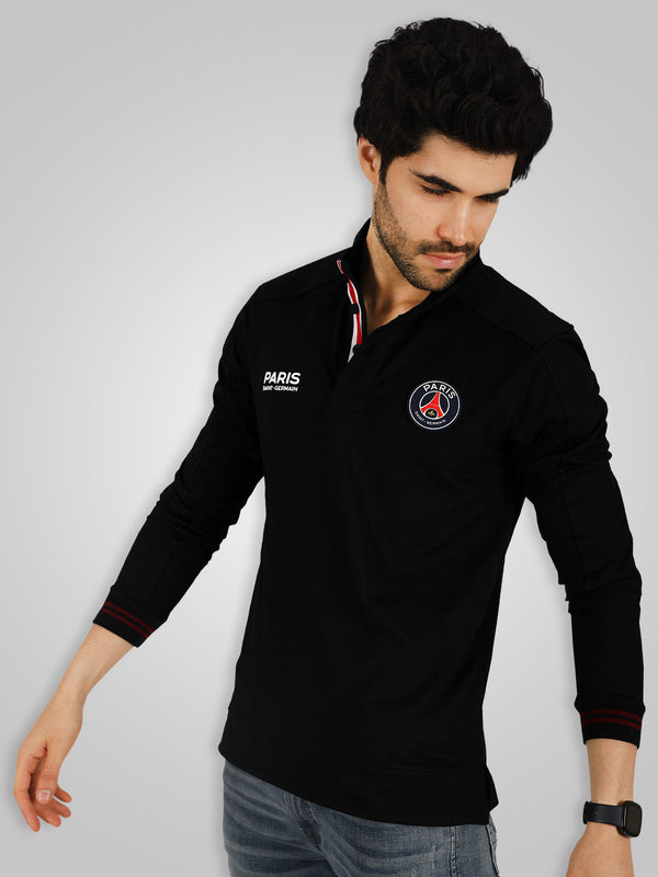 Paris Saint-Germain: High Neck T-shirt - Black
