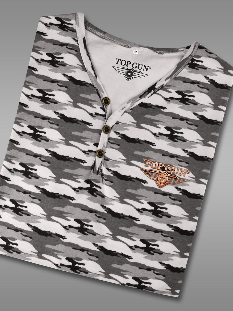 Top Gun: Black Camo Henley Tee