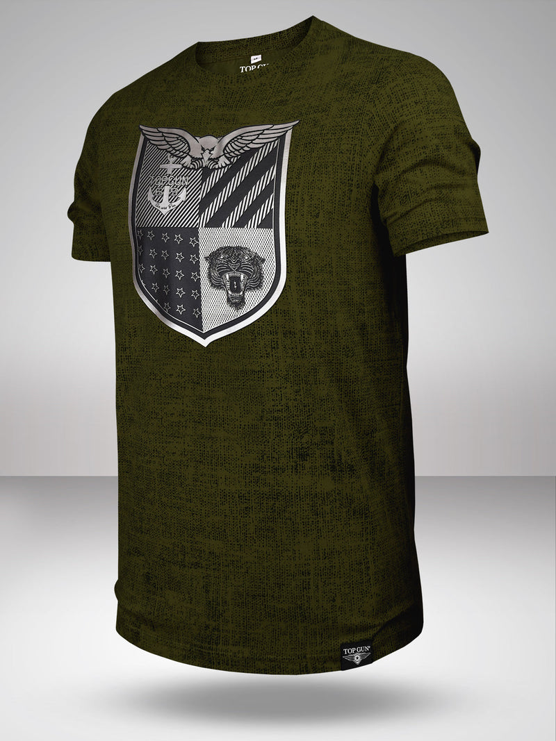 Top Gun: Bad Boy Badge T-Shirt - Grunge Olive Green