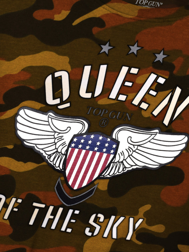 Top Gun: Queen Of The Sky Camo T-Shirt - Olive Green